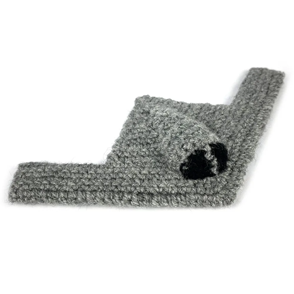 Modern stealth bomber crochet toy