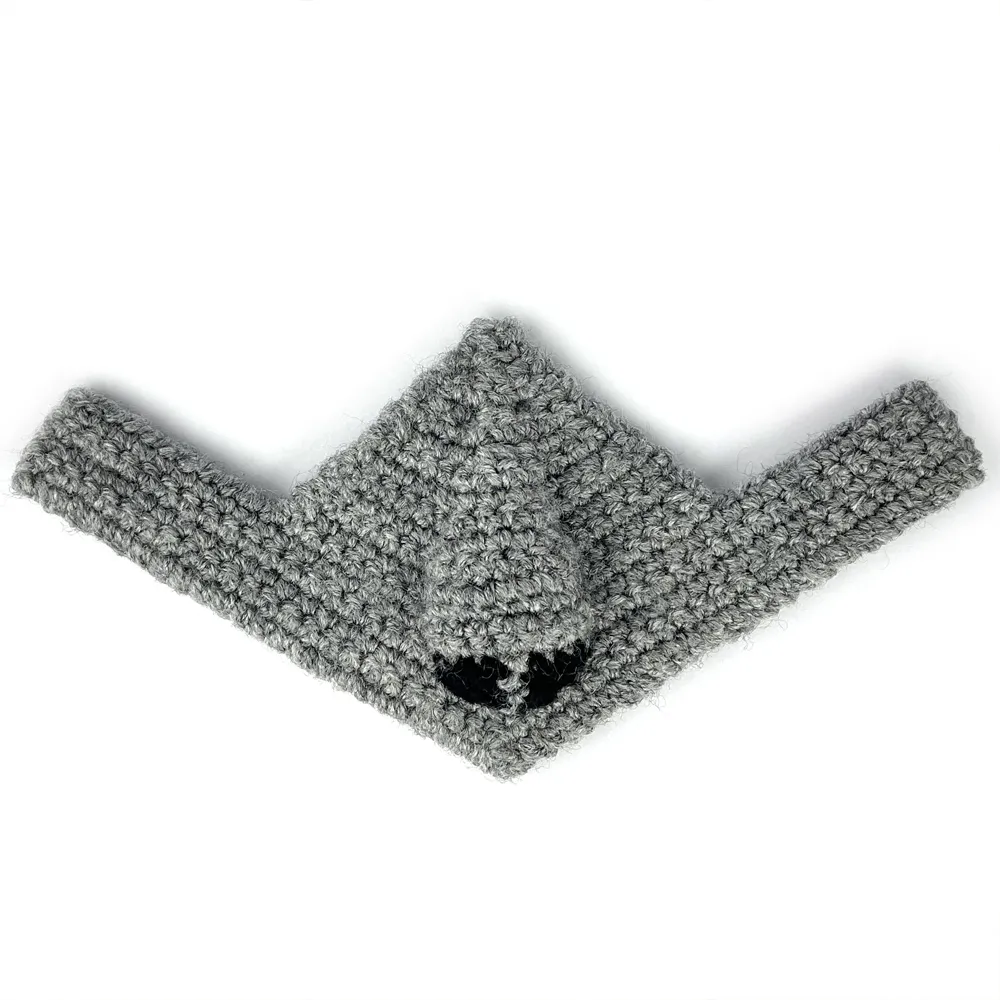 Modern stealth bomber crochet toy