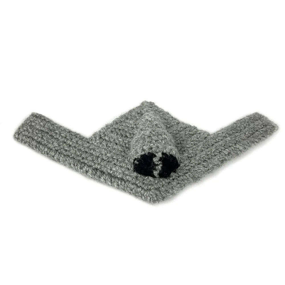 Modern stealth bomber crochet toy