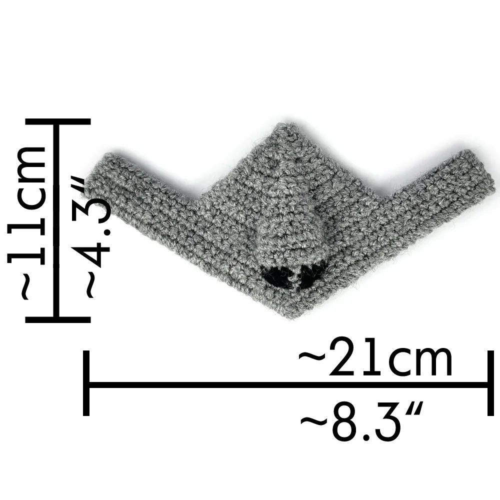 Modern stealth bomber crochet toy